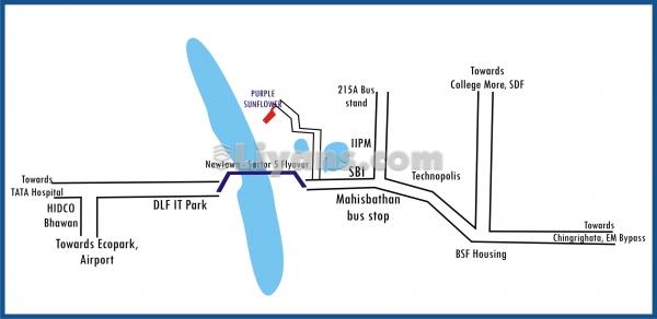 Location Map of Residential Apartments For Sale In Salt Lake, Kolkata.